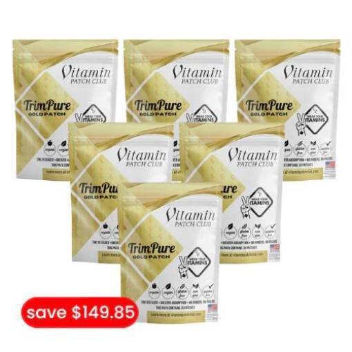 Visual showing TrimPure Gold Patch final offer with all pricing options and buy now prompt